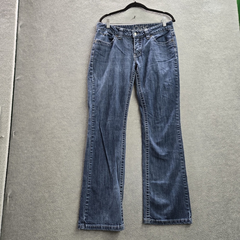 Kimes Ranch Women Jeans 8/32 Blue Denim Embroidered Jolene Bootcut 31" Inseam